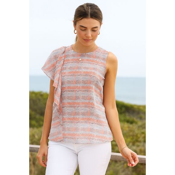 Bcbgmaxazriat top Silk top shirt bcbg max azria lightweight summer blouse s - Picture 1 of 9